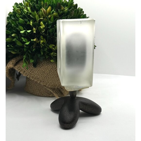 Michael Graves Clear Lucite Desk Alarm Clock Tripod Bronze Base - Picture 6 of 10